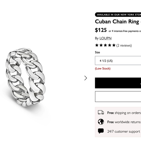 Wolf & Badger Cuban Chain Ring - Picture 1 of 1